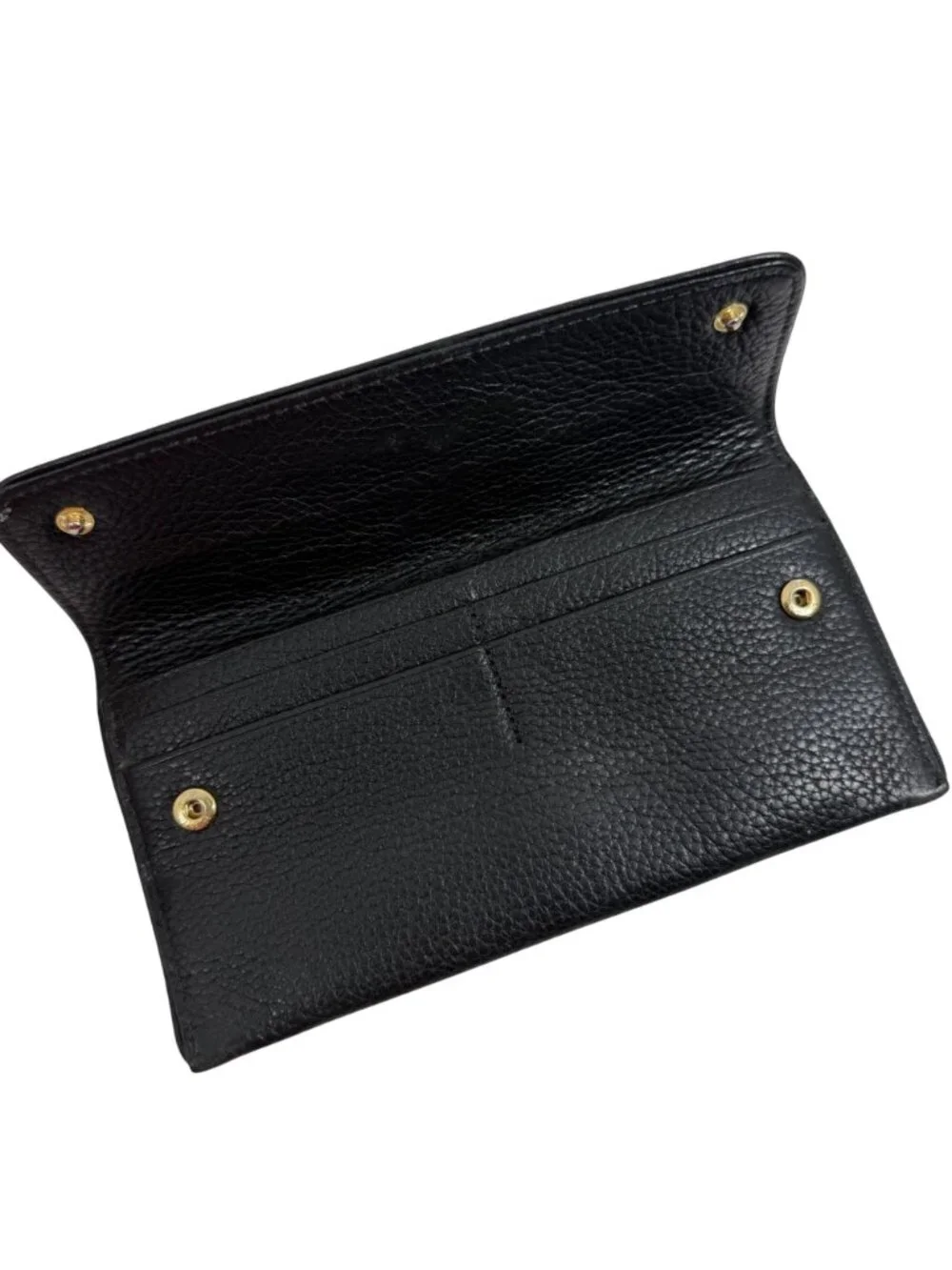 Michael Kors Bi-fold Black Leather Credit Card Bills Wallet Clutch, Snap Closure